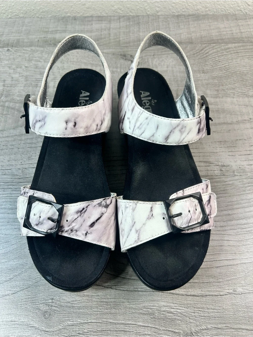 Alegria PG Lite Marble Print Platform Comfort Sandals Women’s Size 9.5 (40)